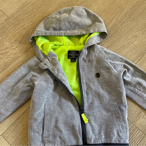 Toddler Boy Wind Jacket Zip Up with Pockets and Hoodie 3T - Picture 3 of 4